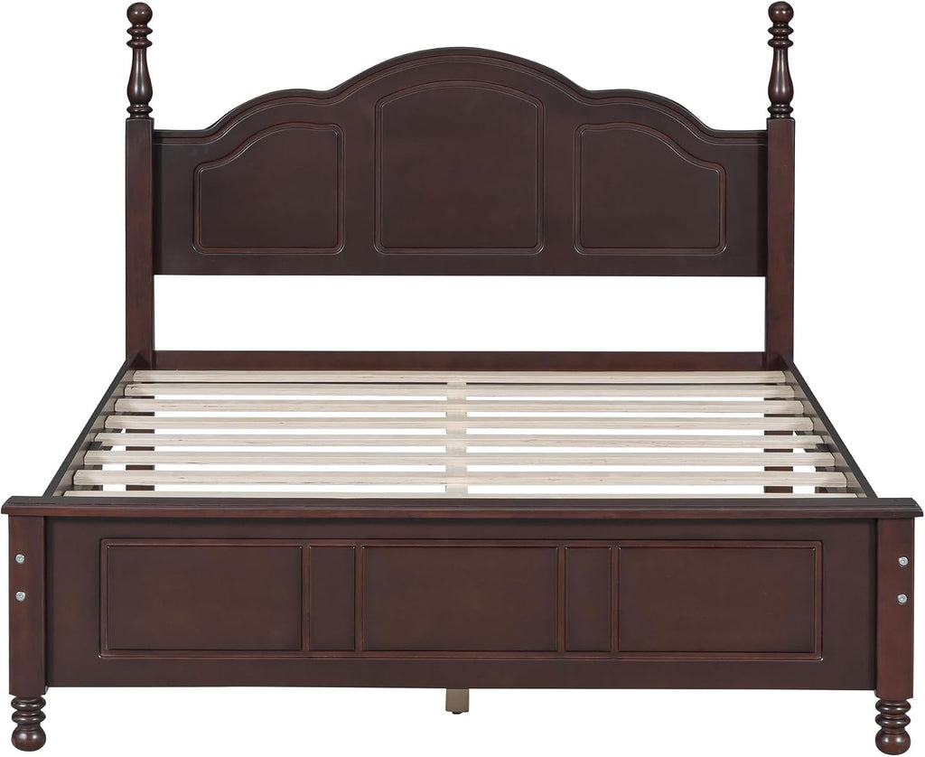 LUMISOL 3 Pieces Bedroom Sets - Full Size Wood Platform Bed and 2 Nightstands, 3 Piece Full Bedroom Furniture Set, No Box Spring Needed, Dark Walnut