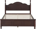 Bedroom Set of Furniture, Wooden Platform Bed and Two Bedside Tables, for Family Use(Dark Walnut(Full))
