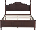 Bedroom Set of Furniture, Wooden Platform Bed and Two Bedside Tables, for Family Use(Dark Walnut(Full))