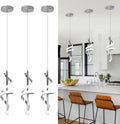 Spiral Led Pendant Light Fixtures, 5500K Cold White Modern Led Pendant Lamp Kitchen Island, Adjustable Height Kitchen Island Lights Fixtures for Dining Room Kitchen Bedroom Cafe, 3 Packs