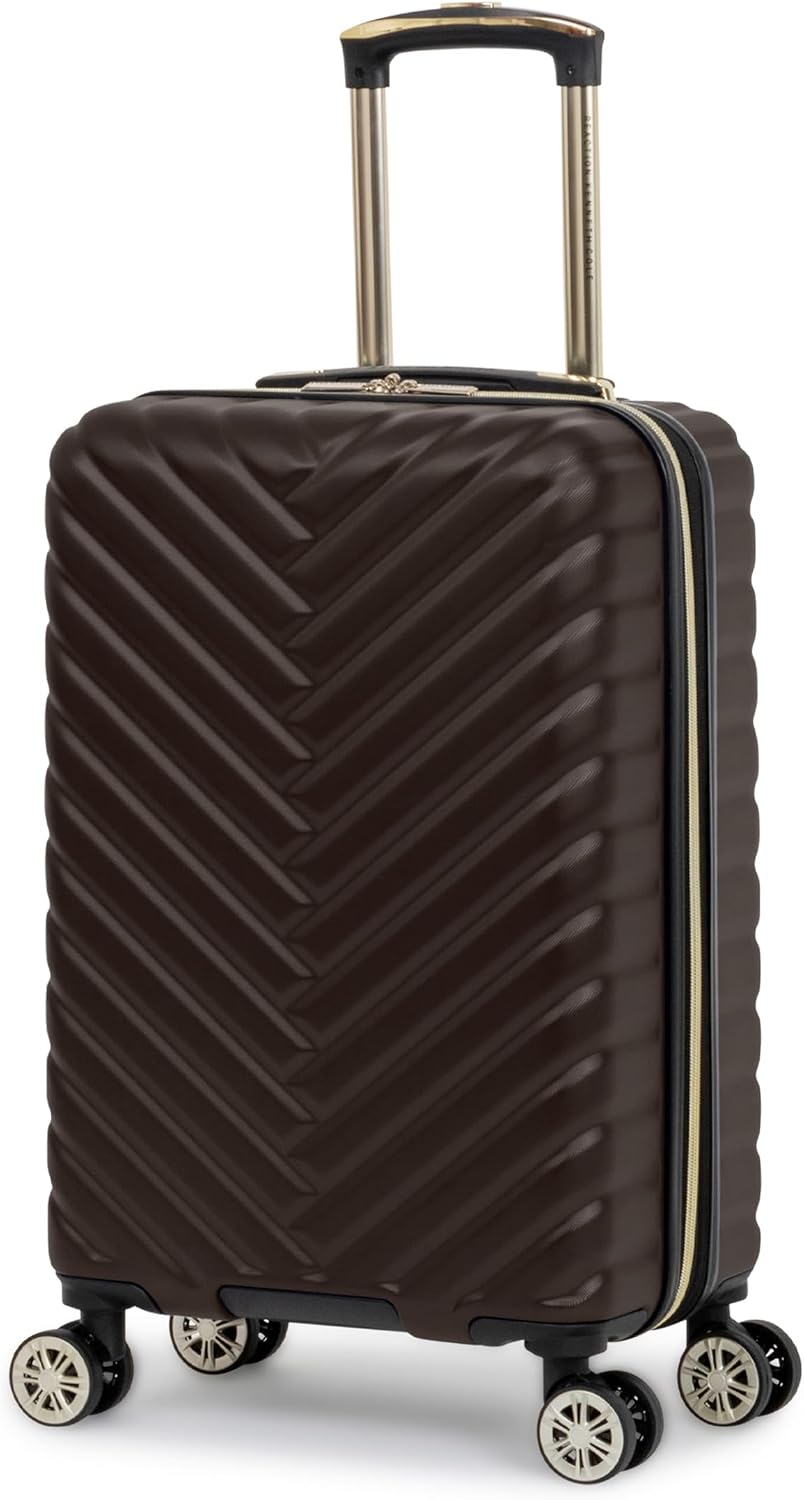 Kenneth Cole REACTION Madison Square Lightweight Hardside Chevron Expandable Spinner Luggage, Chocolate Brown, 2-Piece Set (20' & 28')