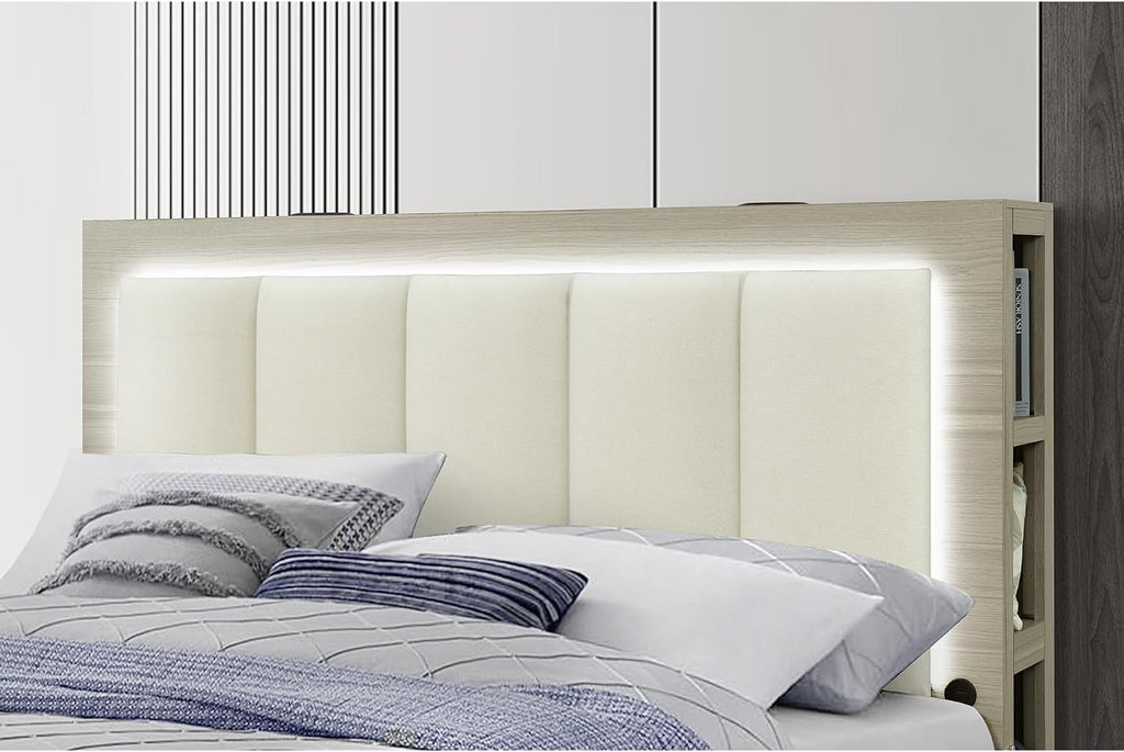 5PC Natural White Full Bedroom Set
