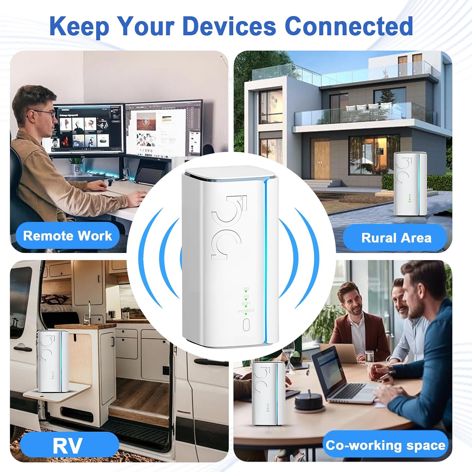 5G WiFi 6 Router with SIM Card Slot,AX1800Mbps Dual Band,Built-in Mesh for Whole Home Coverage,NSA/SA Modem for Home Office,Plug Play, No Cable Needed