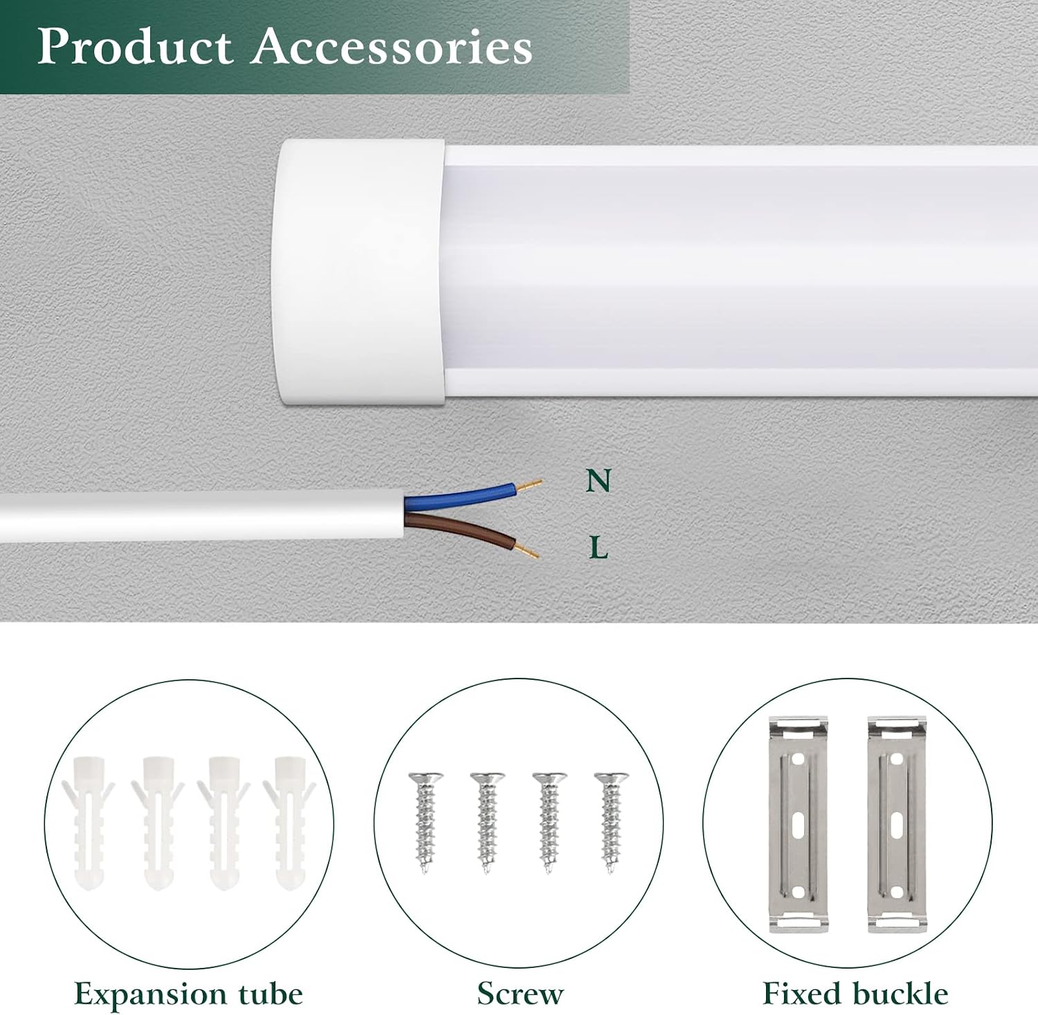 8 Packs 4FT LED Batten Light, Ultra-Thin Slim Ceiling Surface Mounted Light, 40W, 4000K, IP20, LED Ceiling Lamp for Garage, Shop, Hallway, Office, Market