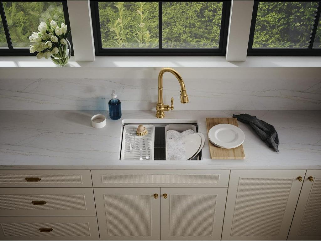 Kohler 33659-PC-NA Strive® 23' undermount single-bowl workstation kitchen sink, Stainless Steel