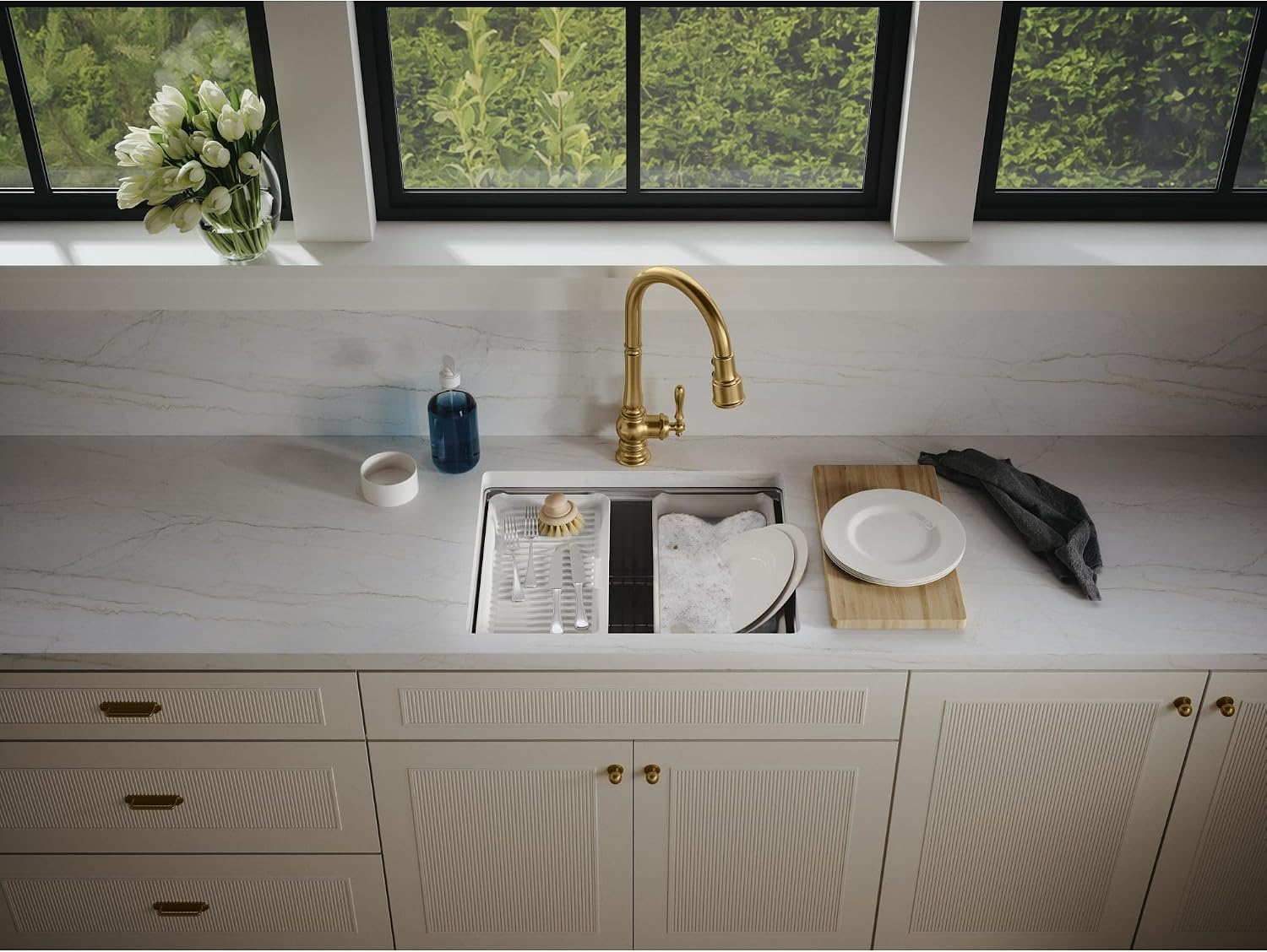 Kohler 33659-PC-NA Strive® 23' undermount single-bowl workstation kitchen sink, Stainless Steel