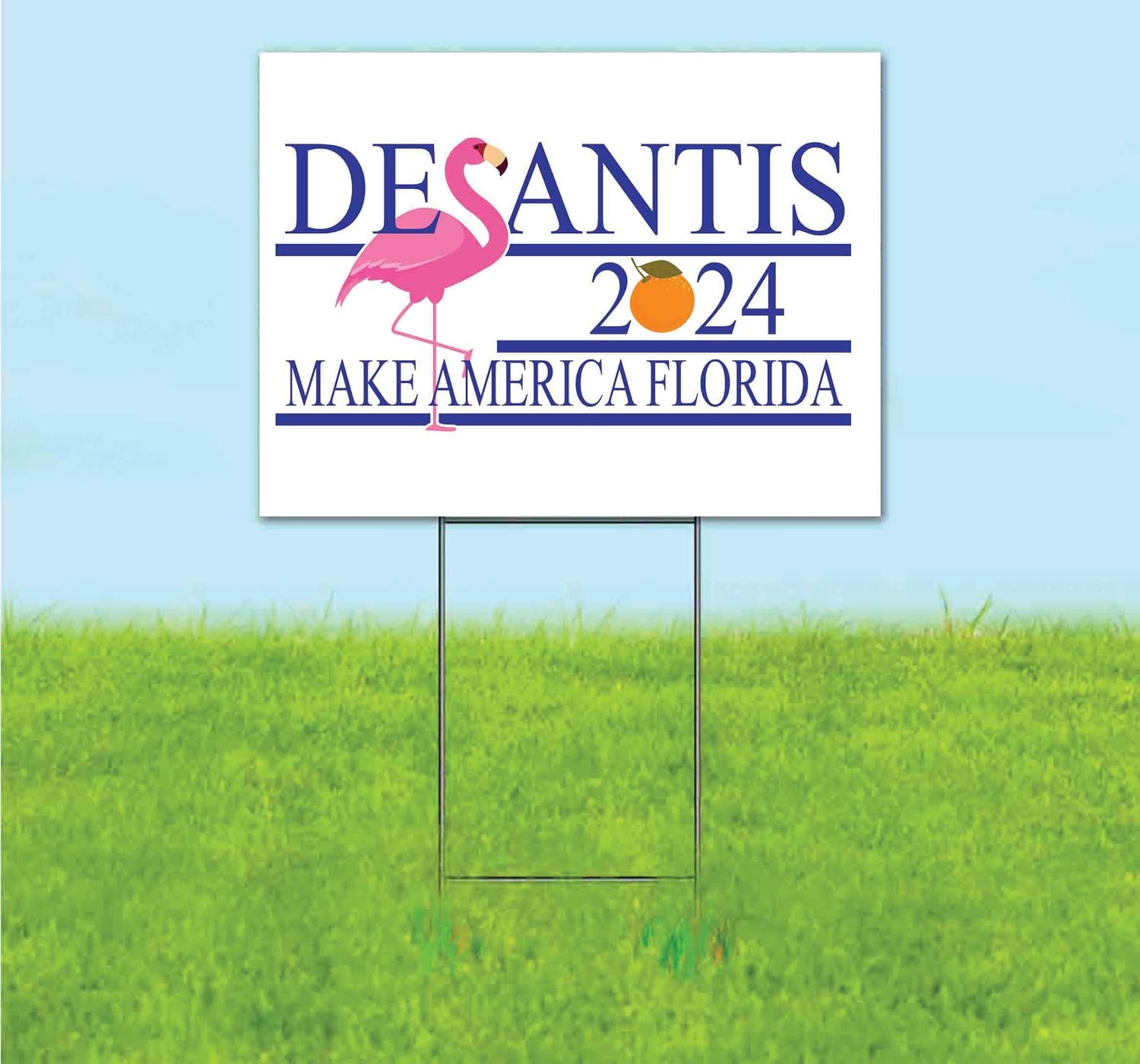 Desantis 2024 (18' x 24') Yard Sign, Quantity Discounts, Multi-Packs, Includes Metal Step Stake, Bandit, New, Advertising, USA | Election, Political, Republican, President, Vote