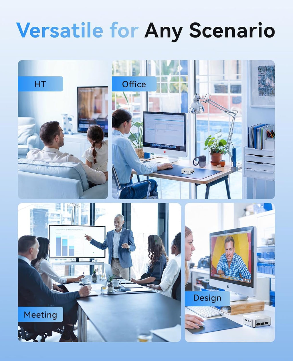 ACEMAGIC Vista V1 N95 Mini Pc, 12Th Gen Intel N95 (Beat N100, Up to 3.6Ghz), 16GB DDR4 RAM 512GB SSD Mini Computers, 4K Dual Display, WiFi/Bt, Vesa Mount, Home/Office Micro Pc