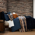 Paseo Road Taos Wool Blend Western Blanket Set, 3 Piece King Brown Geometric Print Aztec Blanket, Southwestern Tribal Indian Modern Rustic Soft Blanket Set with Pillow Shams