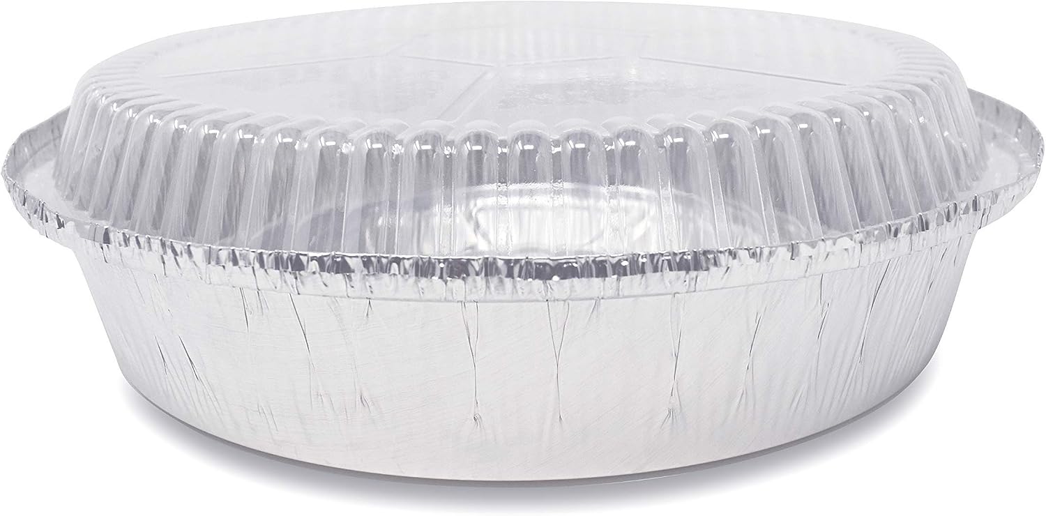 (360 Pack) Premium 6-Inch Round Foil Pans with Plastic Dome Lids l Heavy Duty l Disposable Aluminum Tin for Roasting, Baking, or Cooking