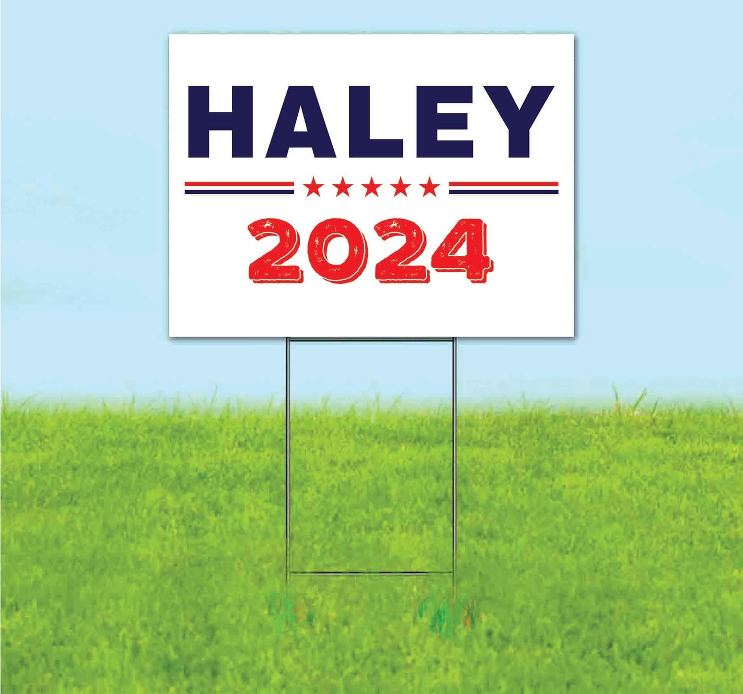 Haley 2024 (18' x 24') Yard Sign, Quantity Discounts, Multi-Packs, Includes Metal Step Stake, Bandit, New, Advertising, USA | Election, Political, Republican, Vote