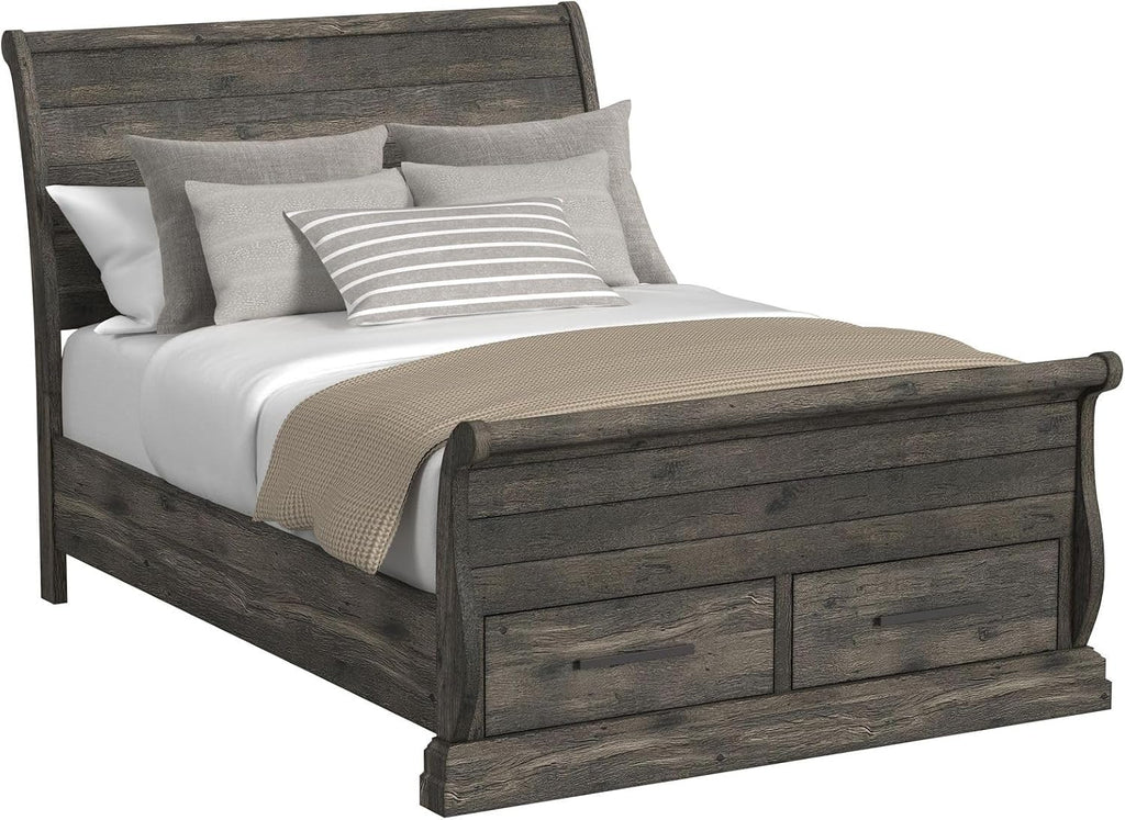Picket House Hyde Full Sleigh Storage 3PC Bedroom Set in Charcoal