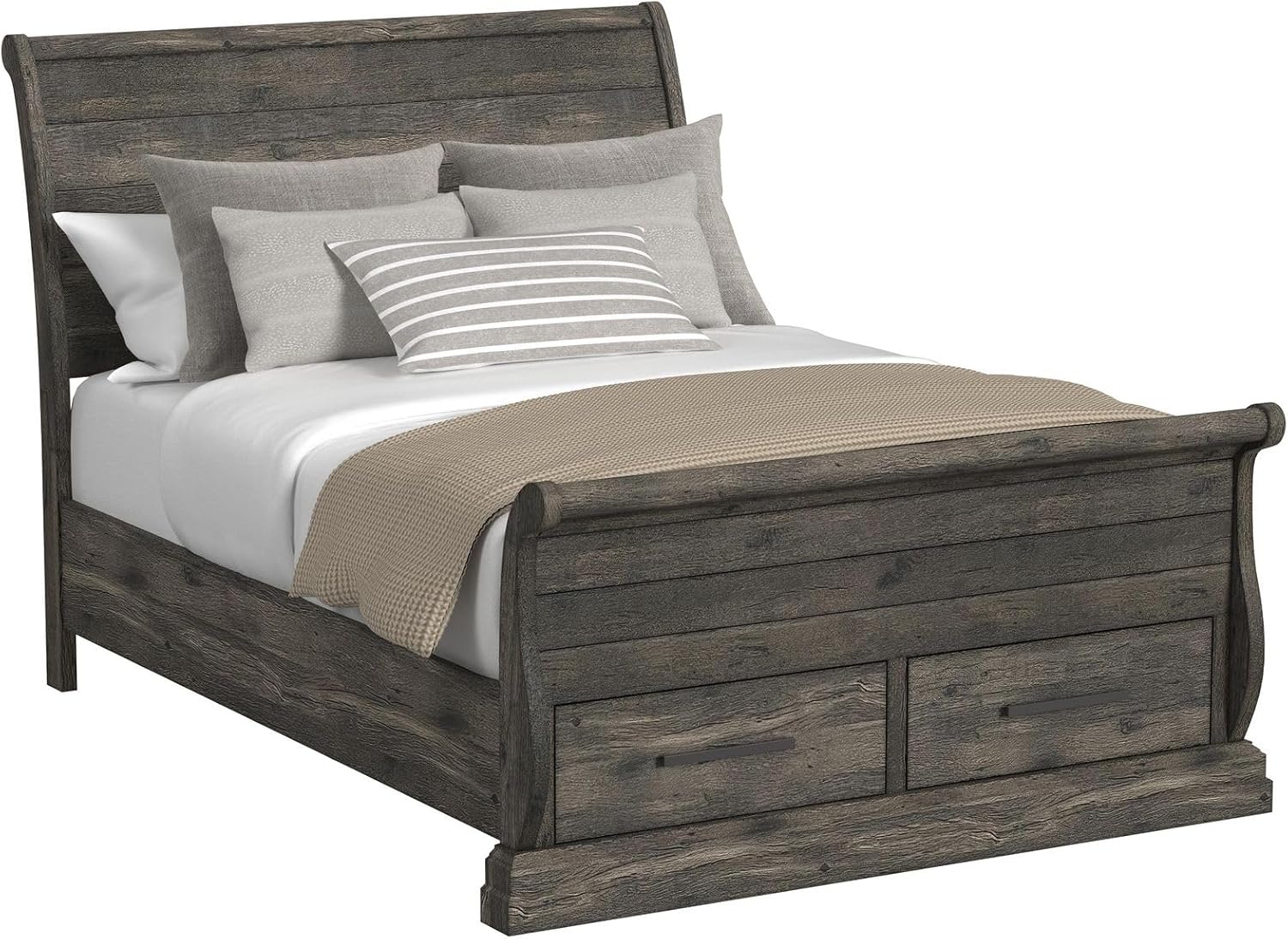 Picket House Hyde Full Sleigh Storage 3PC Bedroom Set in Charcoal