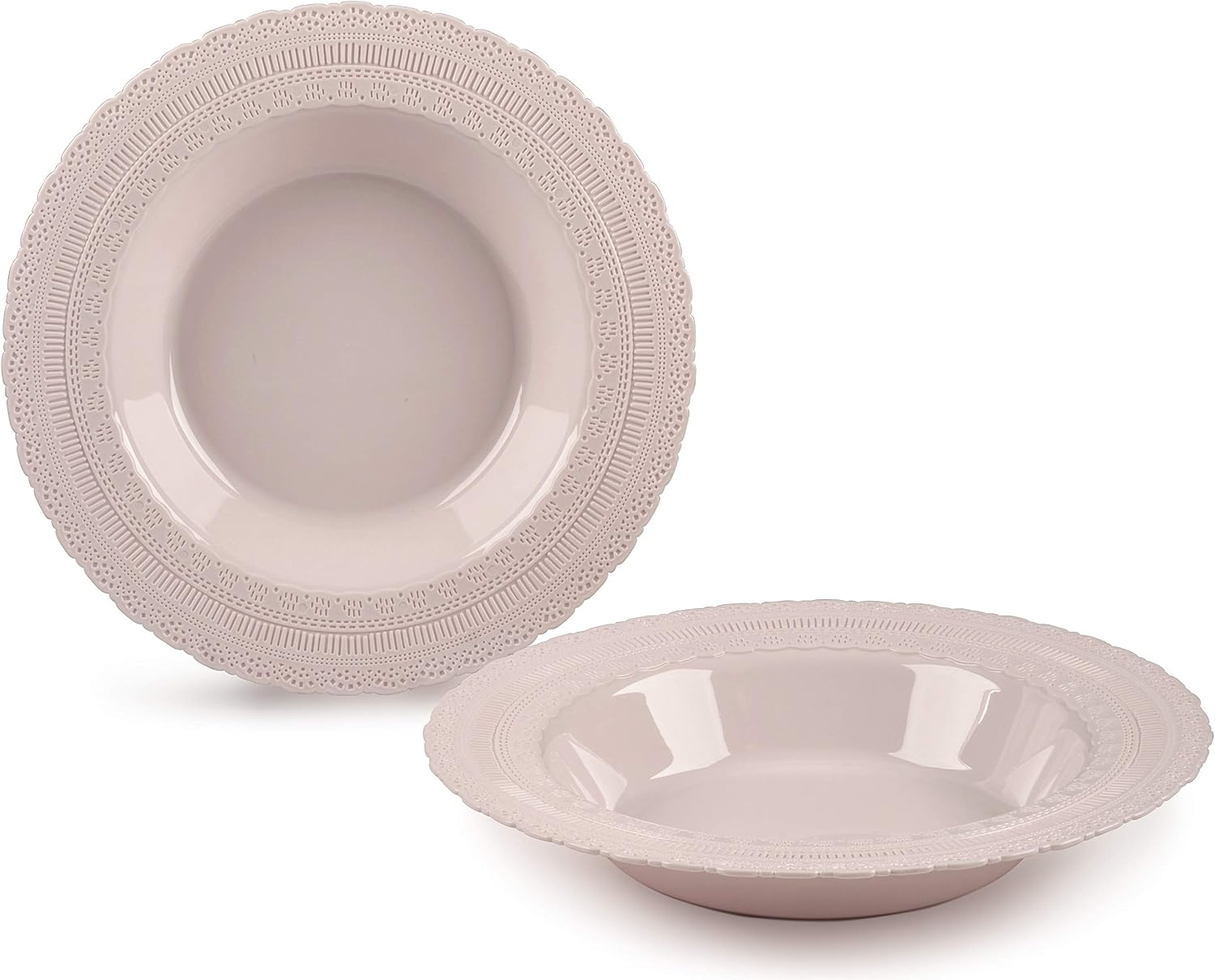 ' OCCASIONS ' 240 Bowls Pack, Extra Heavyweight Vintage Wedding Party Disposable Plastic Bowls (14 oz Soup Bowl, Chateau Blush Pink)