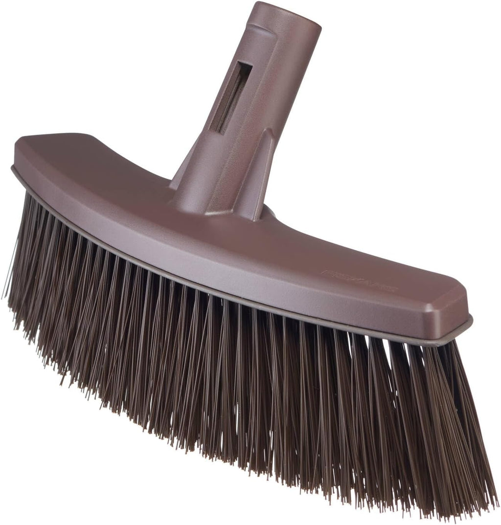 Fiskars Light Broom, Terrace Broom for Smooth Surfaces, with Soft Handle, Length: 1.6 m, Light, White/Black, 1025927
