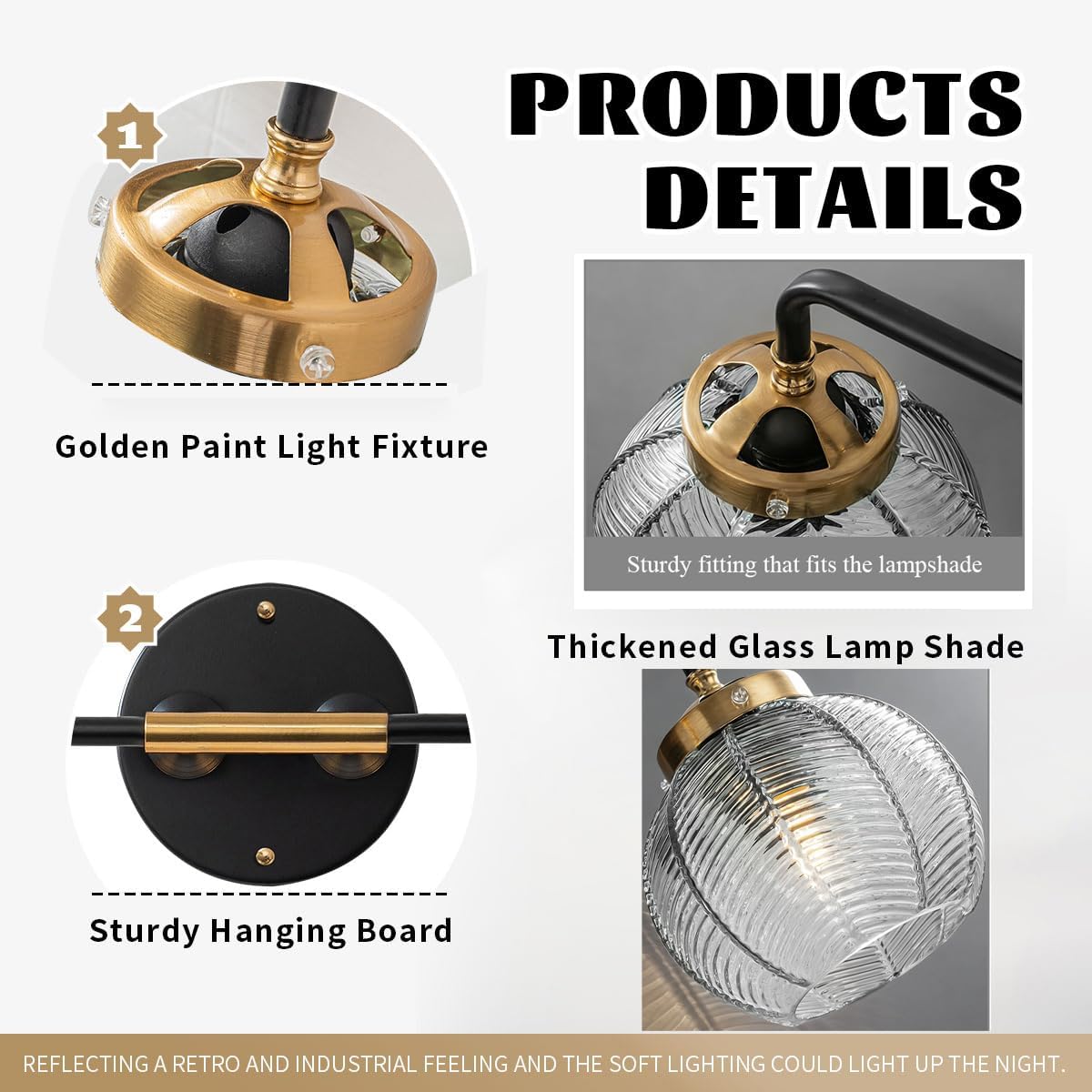 4-Light Bathroom Vanity Light Black Wall Light Sconces with Smoky Gray Glass Shade Mid Century Bathroom Wall Lights Fixtures Modern Vanity Lamp for Over Mirror Living Room Cabinet