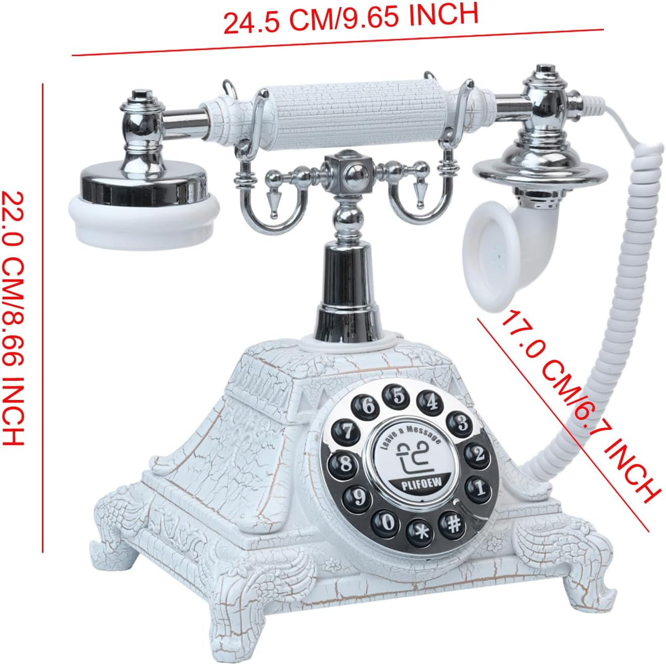 Audio Guest Book Wedding Phone,Audio Guestbook Phone Vintage Style Audio Message Voicemail for Graduation Retirement Party Birthdays Baby Shower Special Occasions (White)