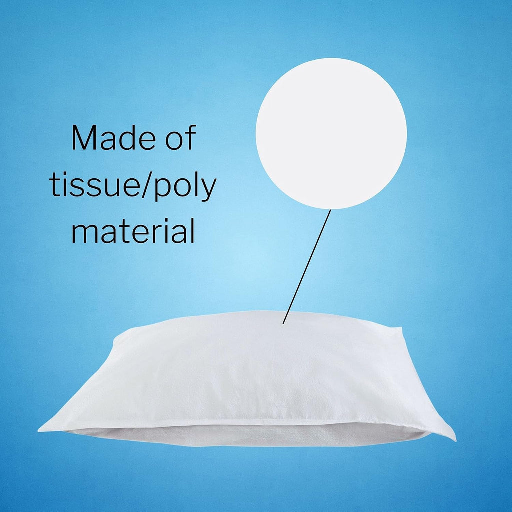 McKesson Disposable Pillow Case Covers [500 Count] Bulk Pillowcase, Single-Use for Medical Hospital Travel, Standard Size, White, 21 in x 30 in