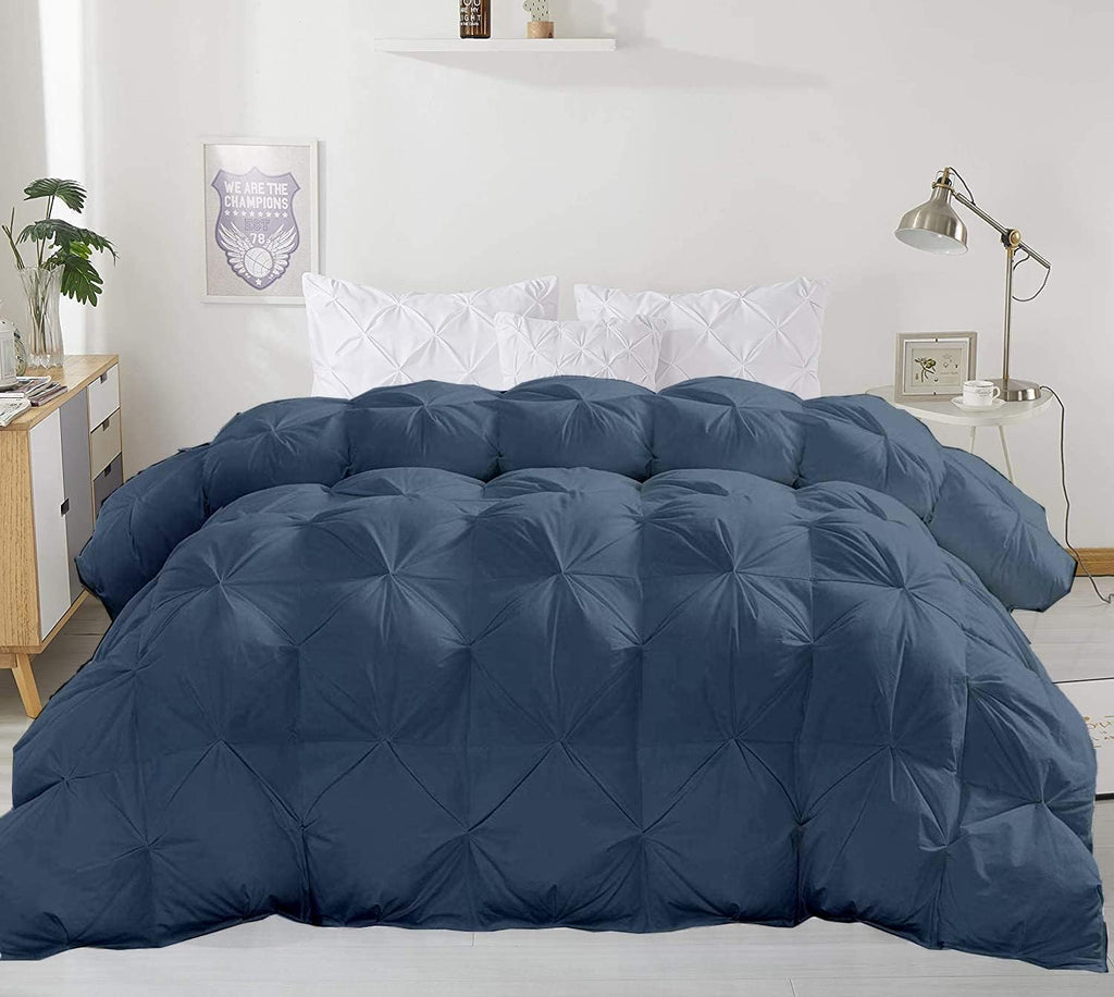 Super Soft 1000-TC All Season Down Alternative Comforter & 2pc Pillow Shams Super King (98' x 108') Inches Decorative Pintuck Comforter 100% Egyptian Cotton 600-GSM Fill & 8-Corner Tabs