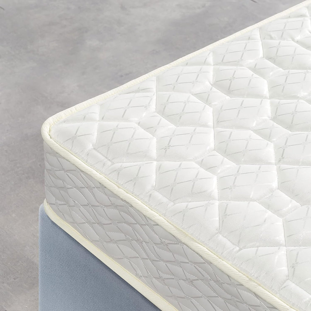 Best Price Mattress 8 Inch Tight Top Innerspring Hybrid Mattress - Comfort Foam Top with Bonnell Spring Base, Queen, White