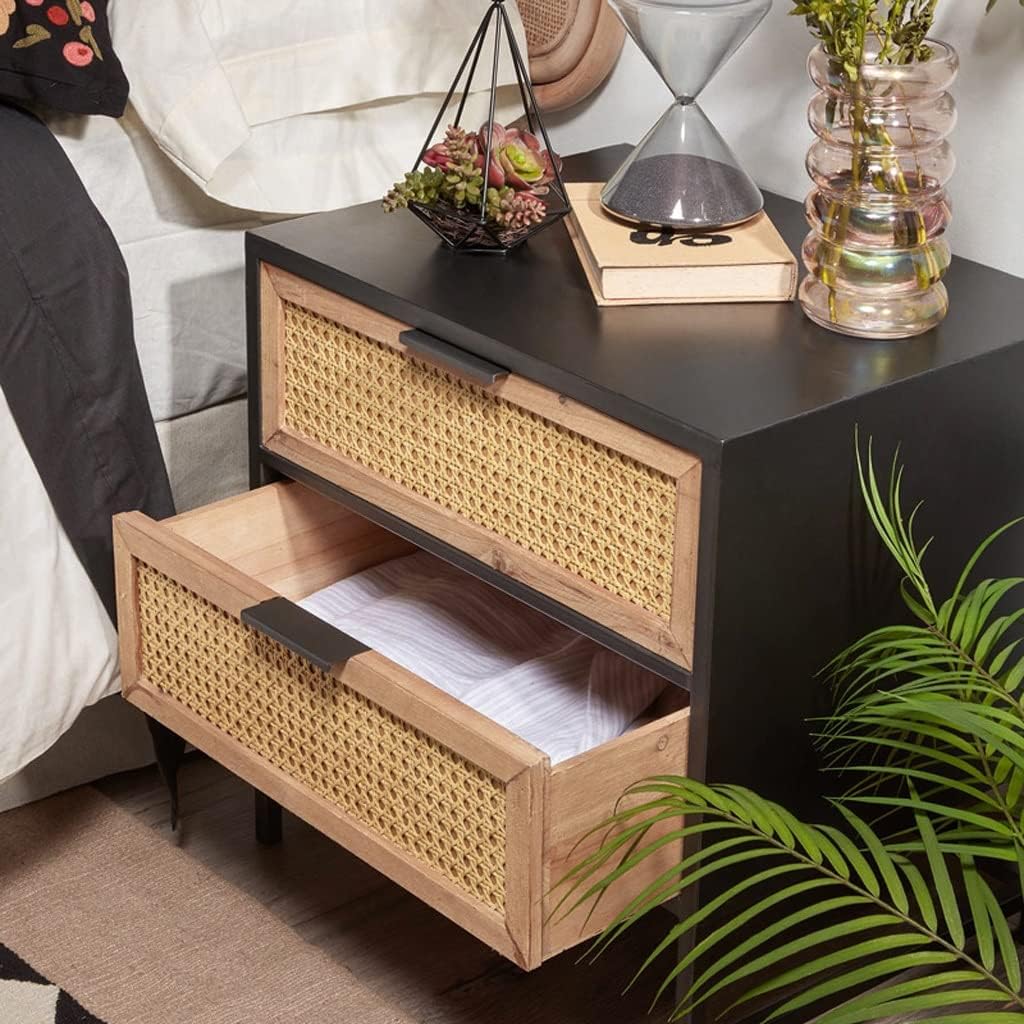 Nightstand Bedroom Night Stand Double Drawer Bedside Table Simple Wrought Iron Bedside Storage Cabinet Bedroom Full of Stars