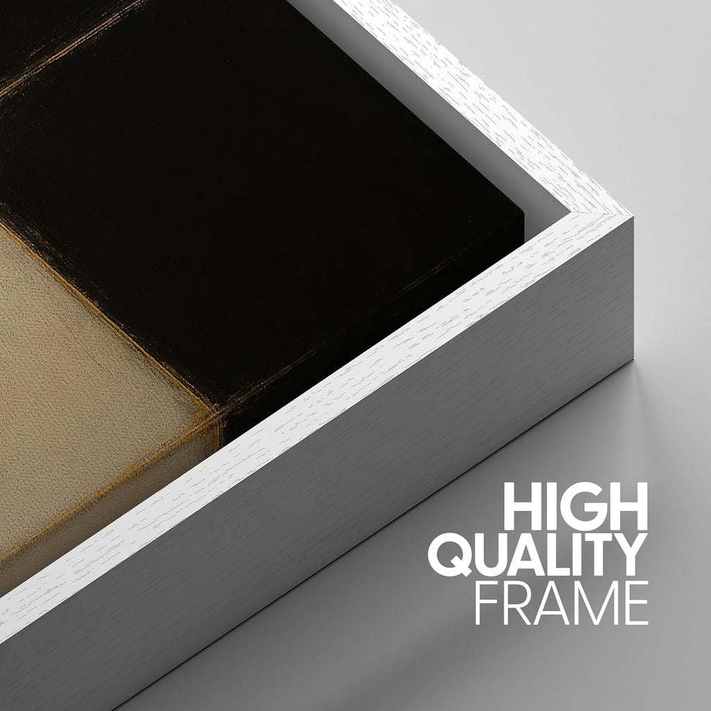 SIGNWIN Framed Canvas Print Wall Art Set Minimalist Neutral Abstract Beige and Black Illustrations Modern Art Contemporary Minimal Ultra for Living Room, Bedroom, Office - 24'x36'x3 White