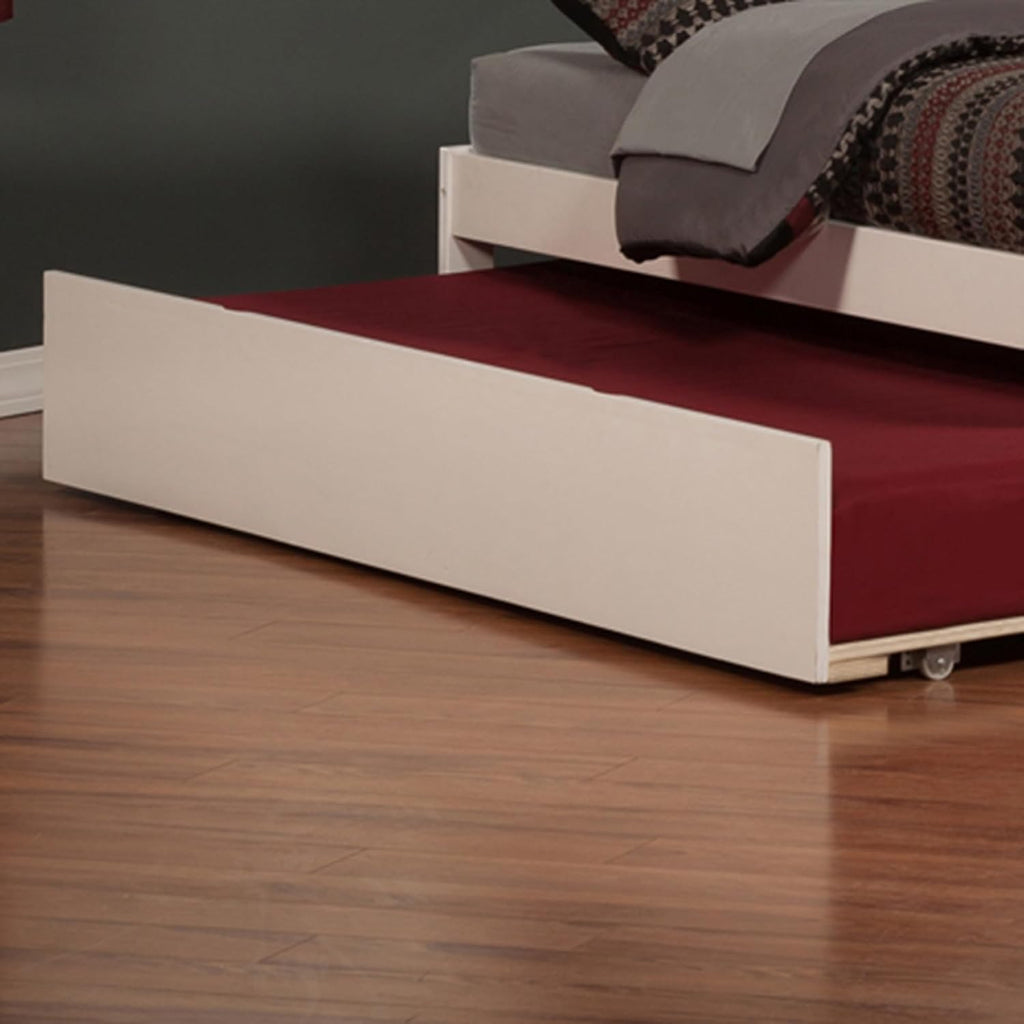 AFI Concord Queen Size Platform Bed with Footboard & Twin XL Trundle in White