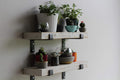 Urban Legacy Accent Shelves | Reclaimed Barn Plank | Set of 2 with Full Brackets (White Wash 18'x 7'x 2')