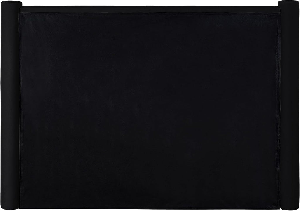 Meridian Furniture B1298Black-F Elias Collection Modern | Contemporary Full Bed with Soft Black Velvet, Solid Wood Inner Frame, 68' W x 83.5' D x 52' H, Black, Full