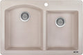 Ruvati 33 x 22 inch epiGranite Drop-in Topmount Granite Composite Quartz Double Bowl Kitchen Sink - Caribbean Sand - RVG1344CS