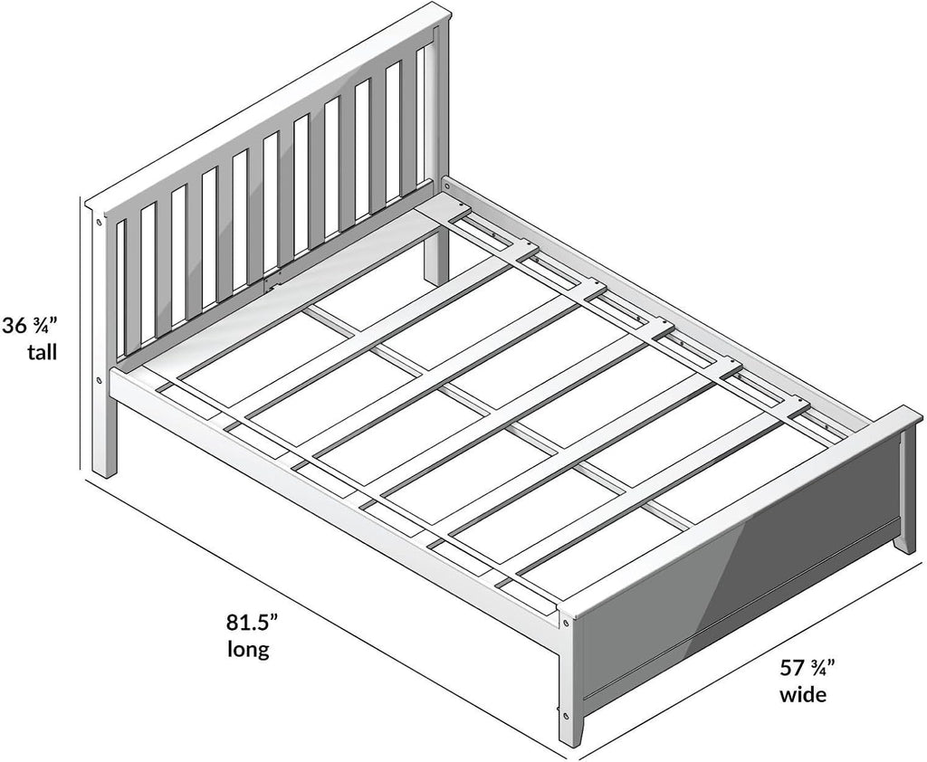 Plank+Beam Solid Wood Full Bed Frame, Platform Bed with Headboard, Clay