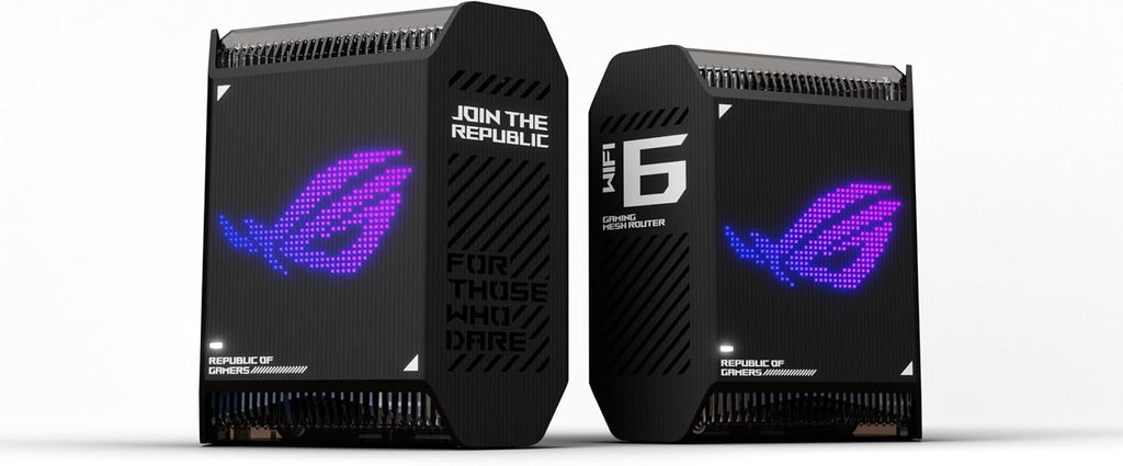 ASUS ROG Rapture GT6 (2PK) AX10000 Tri-Band WiFi 6 Gaming Mesh System, Covers up to 5,800 sq ft, 2.5 Gbps Port, Triple-Level Game Acceleration, UNII 4, Free Lifetime Internet Security, Black (Renewed)