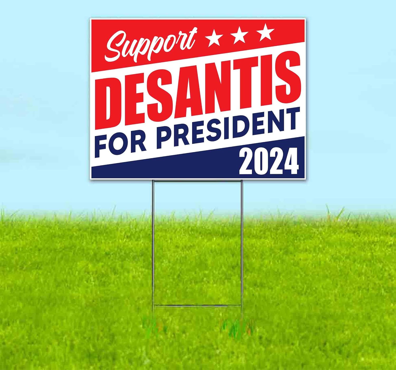 Desantis for President 2024 (18' x 24') Yard Sign, Quantity Discounts, Multi-Packs, Includes Metal Step Stake, Bandit, New, Advertising, USA | Florida, Election, Political, Republican
