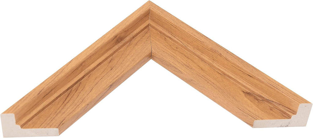 Combo Pack: Floater Frame + 32x32 inch Stretched Canvas for Painting, 1-3/8' Thick Frame + 3/4' Deep Stretched Canvas with 12 oz Primed 100% Cotton Canvas Fabric (Natural Oak, 32 x 32 inch)