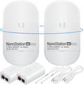 Wireless Bridge Ubiquiti LOCO5AC PRE-CONFIGURED, Bundle of 2 Ubiquiti Nanostation LOCO 5AC, Point to Point Outdoor WiFi Bridge, Plugh and Play, 5GHz, 450+Mbps, 10+km Link Range, Network Bridge