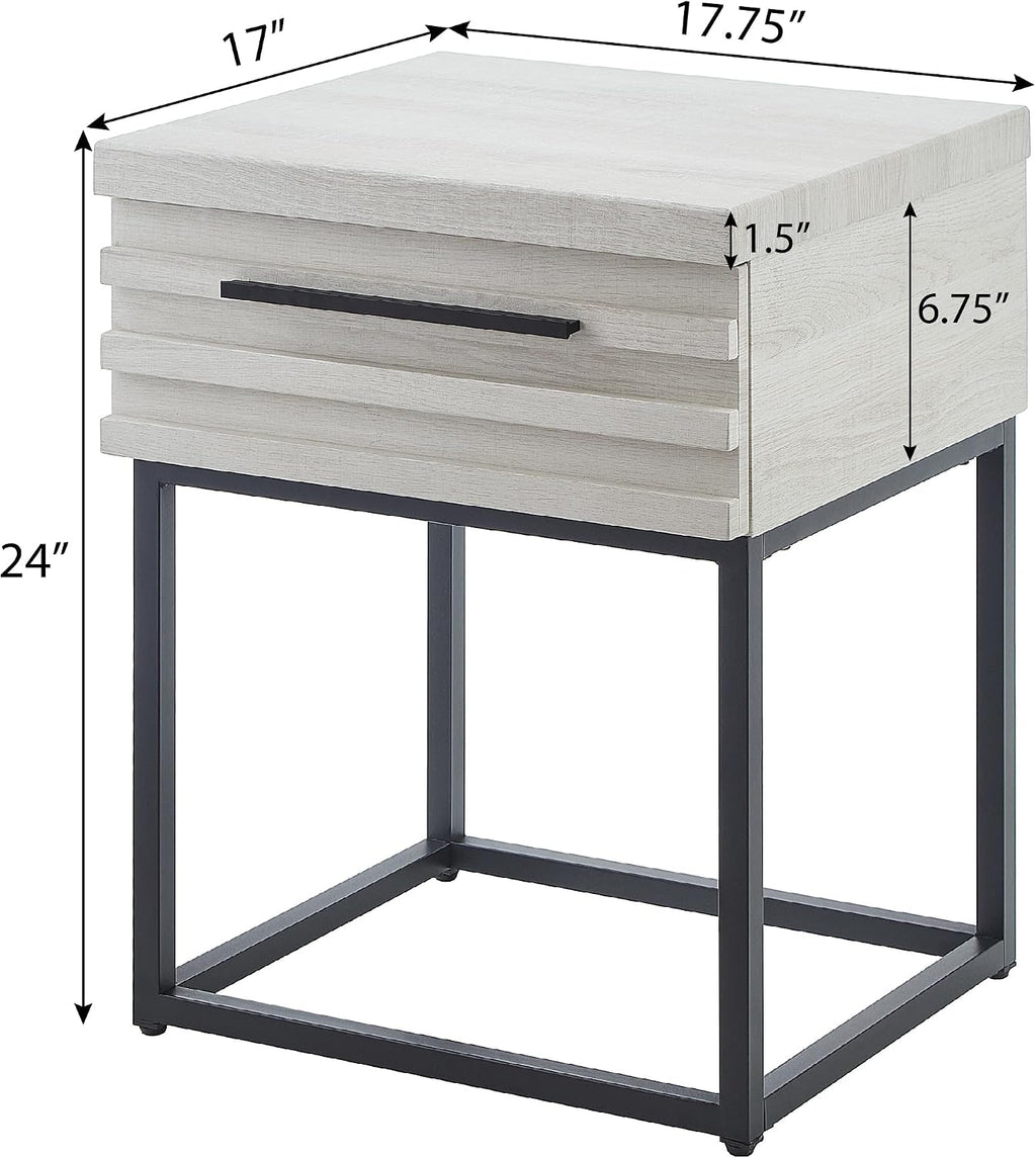 Elegant Plush 2-Piece Bedroom Set for Cozy Comfort, Upholstered Full Bed with Stylish Nightstand, Off White
