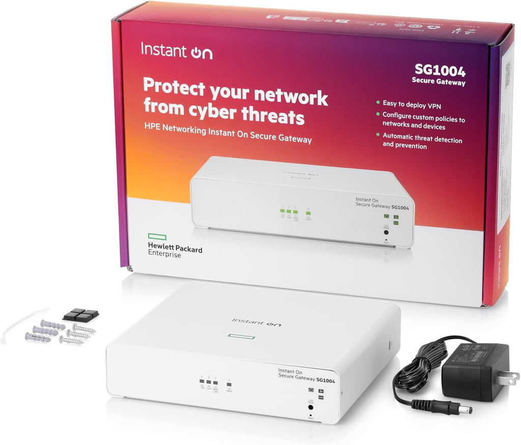 HPE Networking Instant On Secure Gateway SG1004 4-Port 1G Smart-Managed Gateway, 4X 1GBase-T, US Cord (S0G33A#ABA)