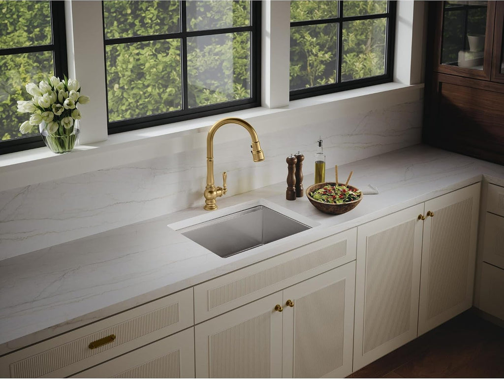 Kohler 33659-PC-NA Strive® 23' undermount single-bowl workstation kitchen sink, Stainless Steel