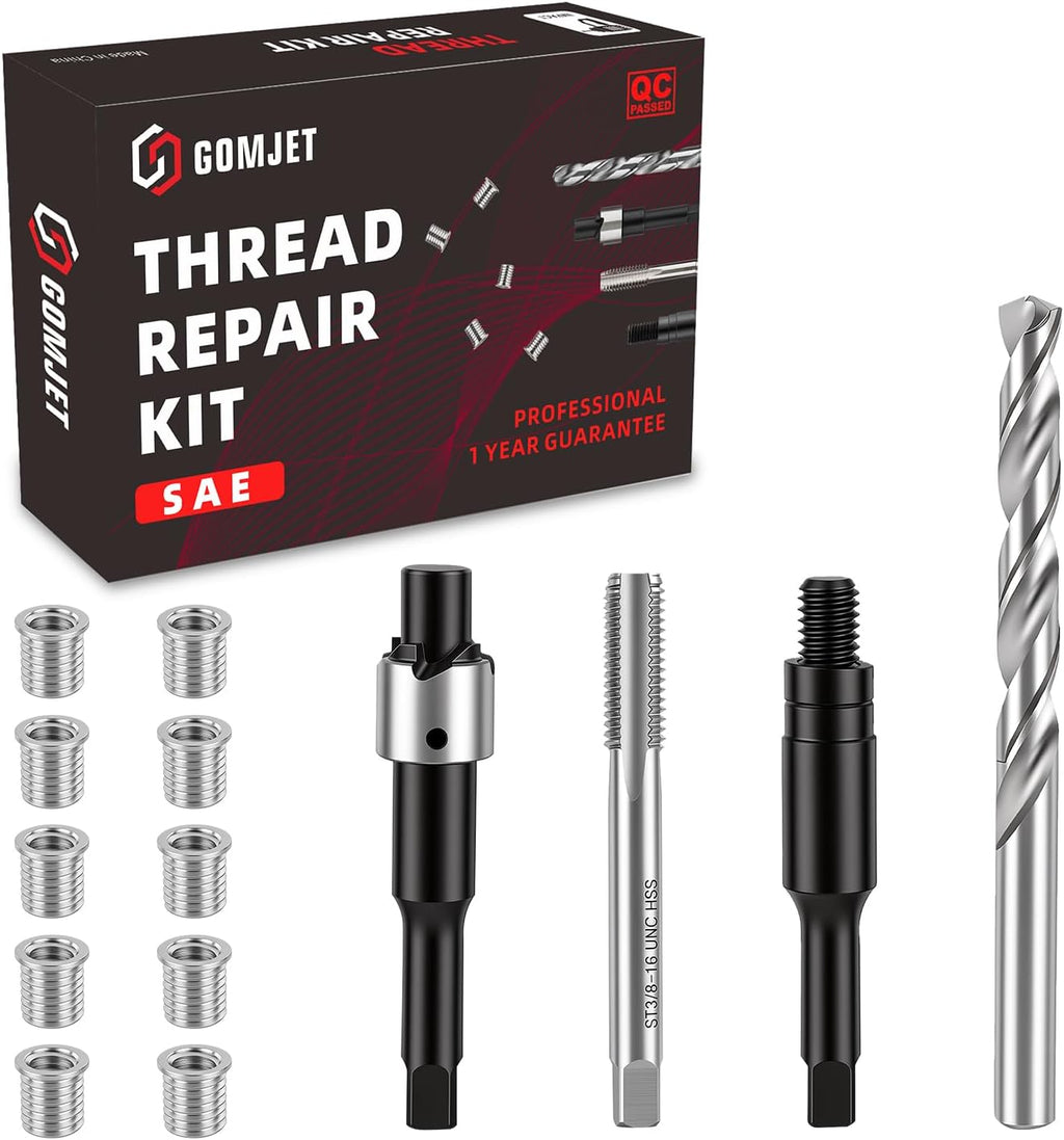 3/8-16 INCH Thread Repair Kit, with 3/8-16X0.520 inch Stainless Steel Insert Qty 10