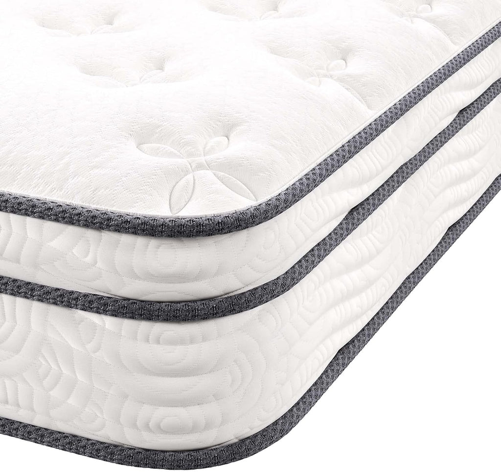 Modway Jenna 8' Innerspring and Memory Foam Twin Mattress With Individually Encased Coils, White
