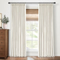 CAPALOCA Natural Linen Pinch Pleated Curtains Blackout, 100% Black Out Curtains 90 inch Long for Bedroom, Blackout Thermal Insulated Pinch Pleated Drapes for Living Room, 70' W x 90' L, 2 Panels