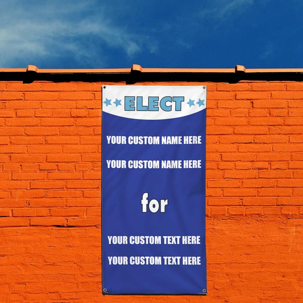 Custom Vertical Vinyl Banner Multiple Sizes State Representative Elect Vote Custom Political Outdoor Weatherproof Industrial Yard Signs 10 Grommets 144x60Inches