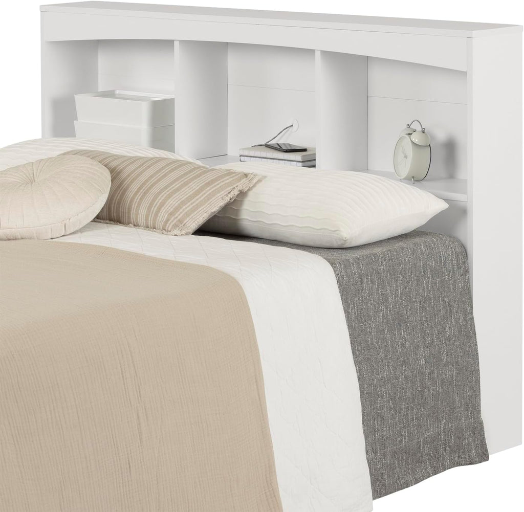 South Shore Step One Bookcase Headboard, Full, Pure White