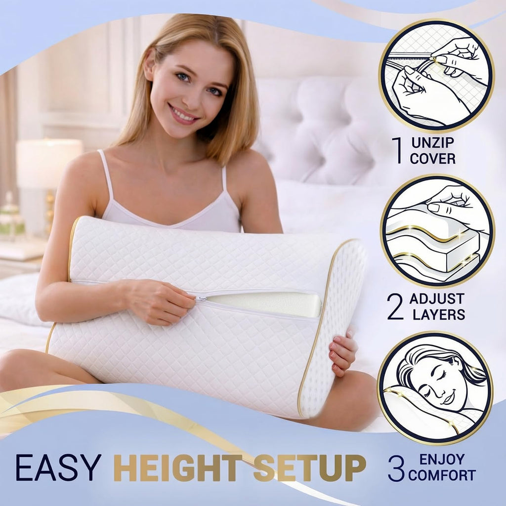 Royal Therapy King Memory Foam Pillows 9-Pack – Ergonomic Cervical Pillow for Neck and Shoulder Pain – Medium Firm Contour Pillow for Side, Back, and Stomach Sleepers – CertiPUR-US Certified