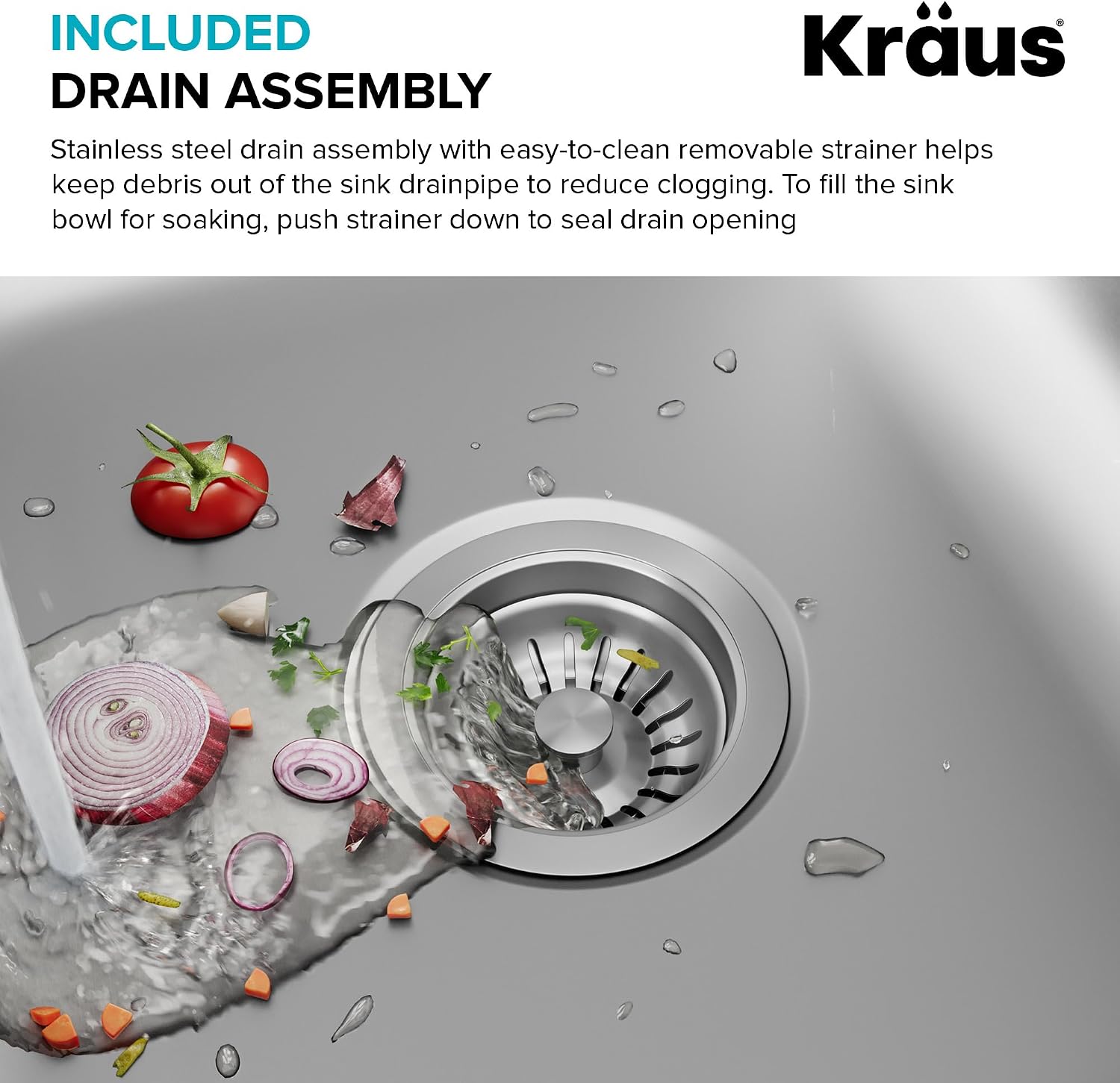 KRAUS Premier 32-inch Undermount 60/40 Double Bowl with Low Divider 18-Gauge Stainless Steel Kitchen Sink with Strainers (x2), KBU24