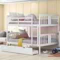 GOWE Full Over Full Bunk Bed with Drawers and Ladder for Bedroom, Guest Room Furniture-White(Old SKU :LT000205AAK)