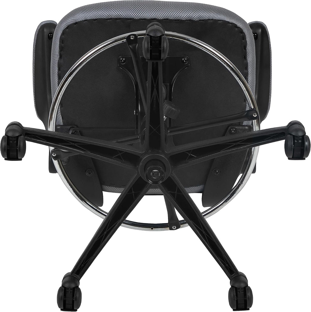 Flash Furniture Kelista Mid-Back Swivel Office Chair with Adjustable Seat Height, Ergonomic Mesh Desk Chair with Flip-Up Armrests, Dark Gray