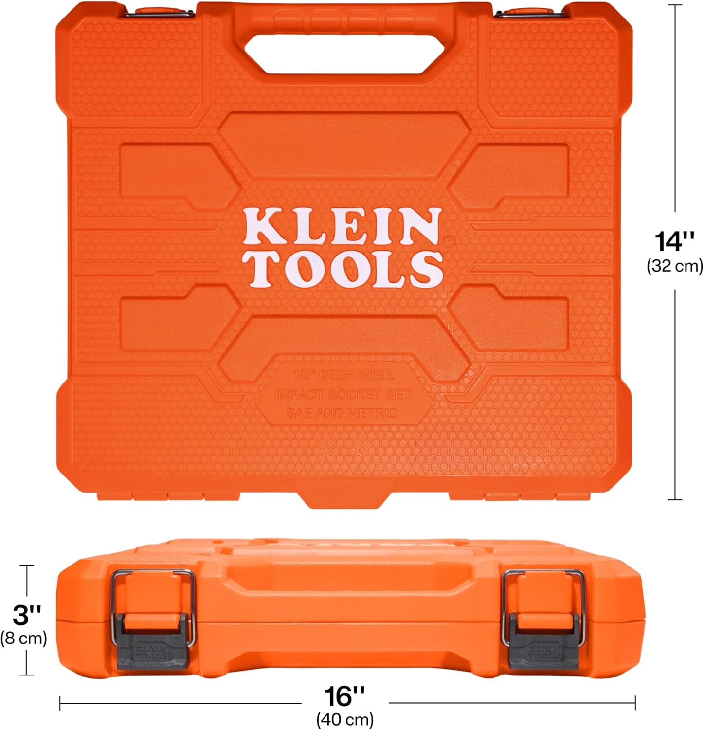 Klein Tools 65123HD KNECT Deep-Well Impact Socket Set, 1/2-Inch Drive, SAE and Metric, 28-Piece Tool Set, 1/4-Inch Impact Driver, Wrench Extensions, Color-Coded, Removable Socket Organizer