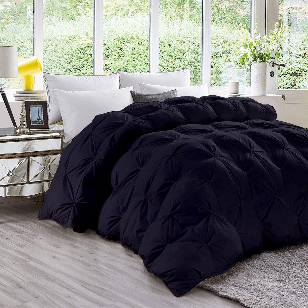 Super Soft 1000-TC All Season Down Alternative Comforter & 2pc Pillow Shams Super King (98' x 108') Inches Decorative Pintuck Comforter 100% Egyptian Cotton 600-GSM Fill & 8-Corner Tabs