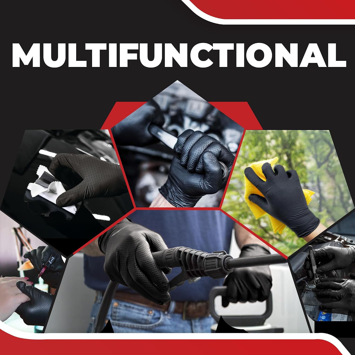 Industrial Nitrile Gloves – Heavy Duty Latex & Powder Free Disposable Gloves with Diamond Texture